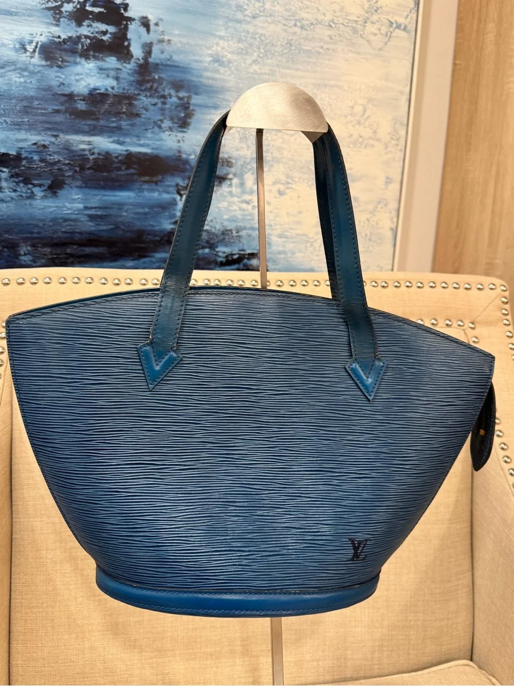 Authentic LV Epi Saint Jacques PM Tote Bag — Toledo Blue Shoulder Bag